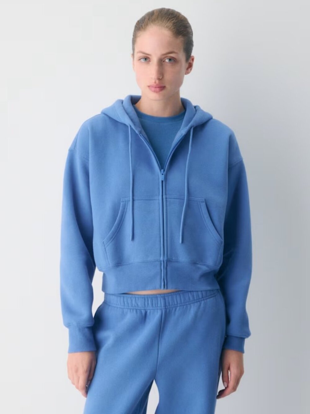NWT Aritzia Sweatfleece BOYFRIEND BOXY ZIP French Blue M